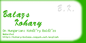 balazs kohary business card